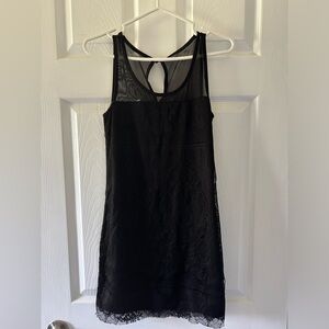 Black lace mini dress